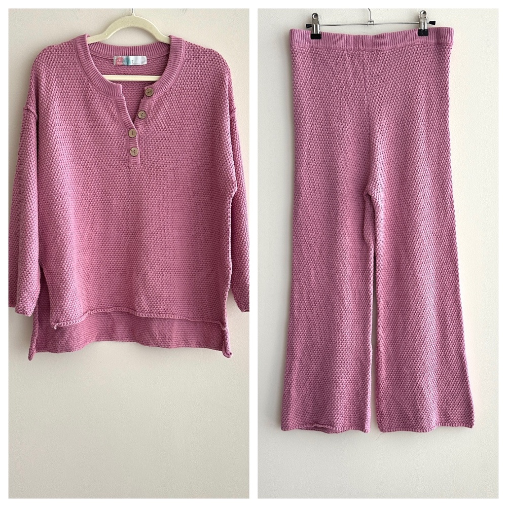 Free People Beach Hailee Sweater Set, Size XS, Pink